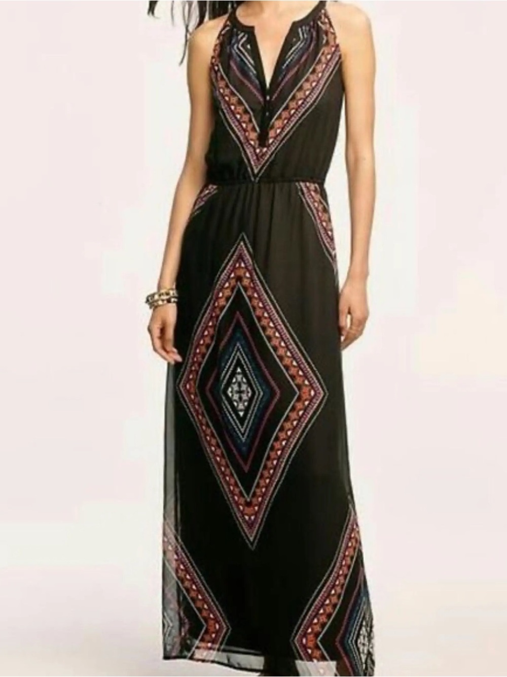 NWT Old Navy Geometric Black Maxi Dress